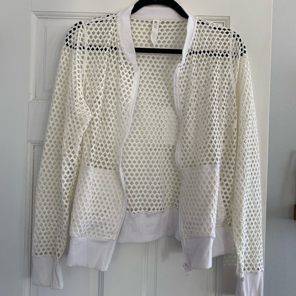 Glyder White Mesh Bomber